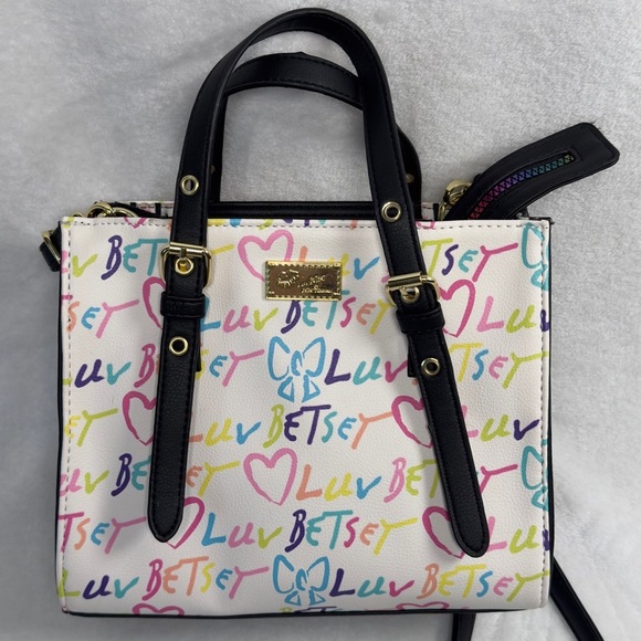 Luv by Betsey Johnson SIGNATURE RAINBOW 🌈 MED SATCHEL - Picture 1 of 14